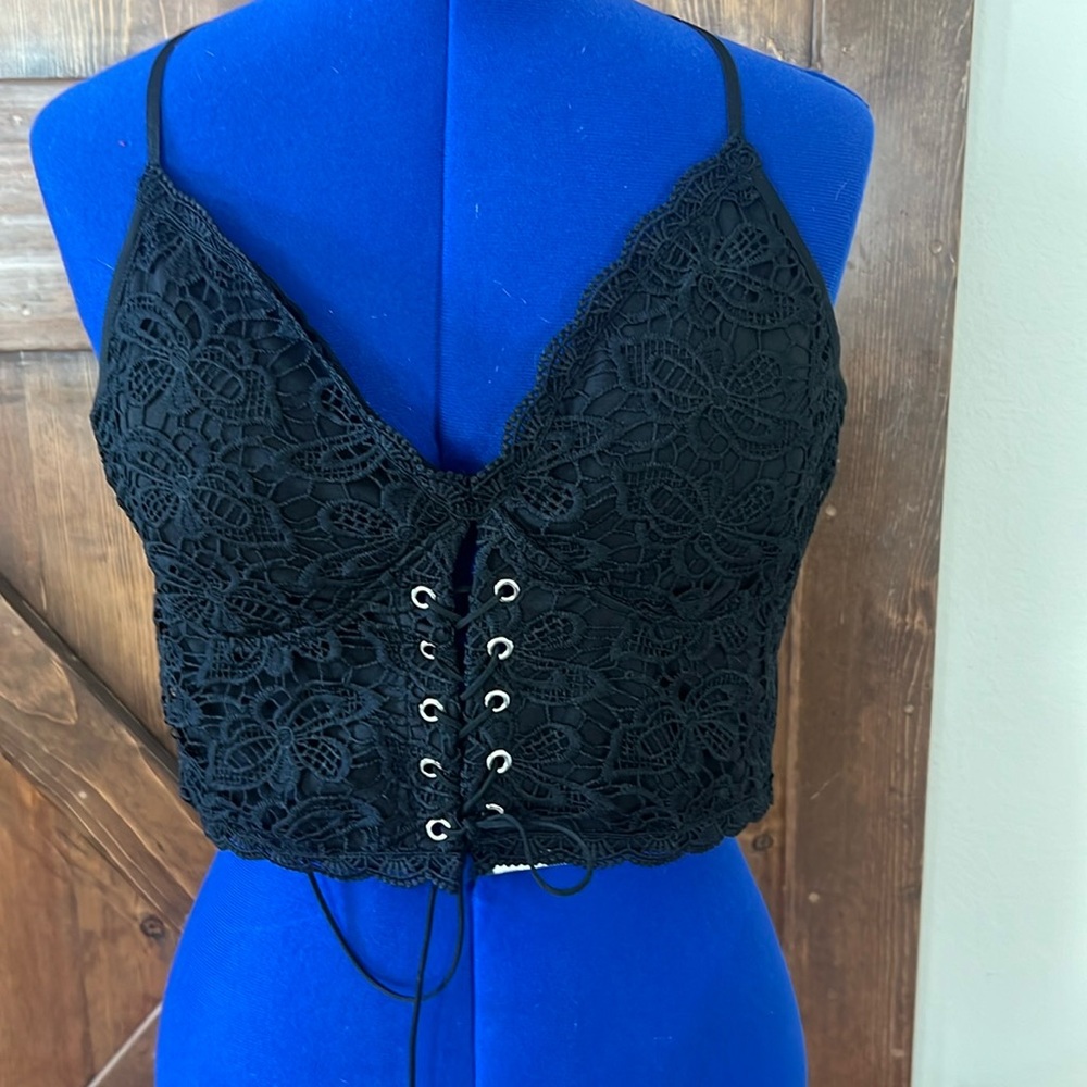 Lace corset crop top